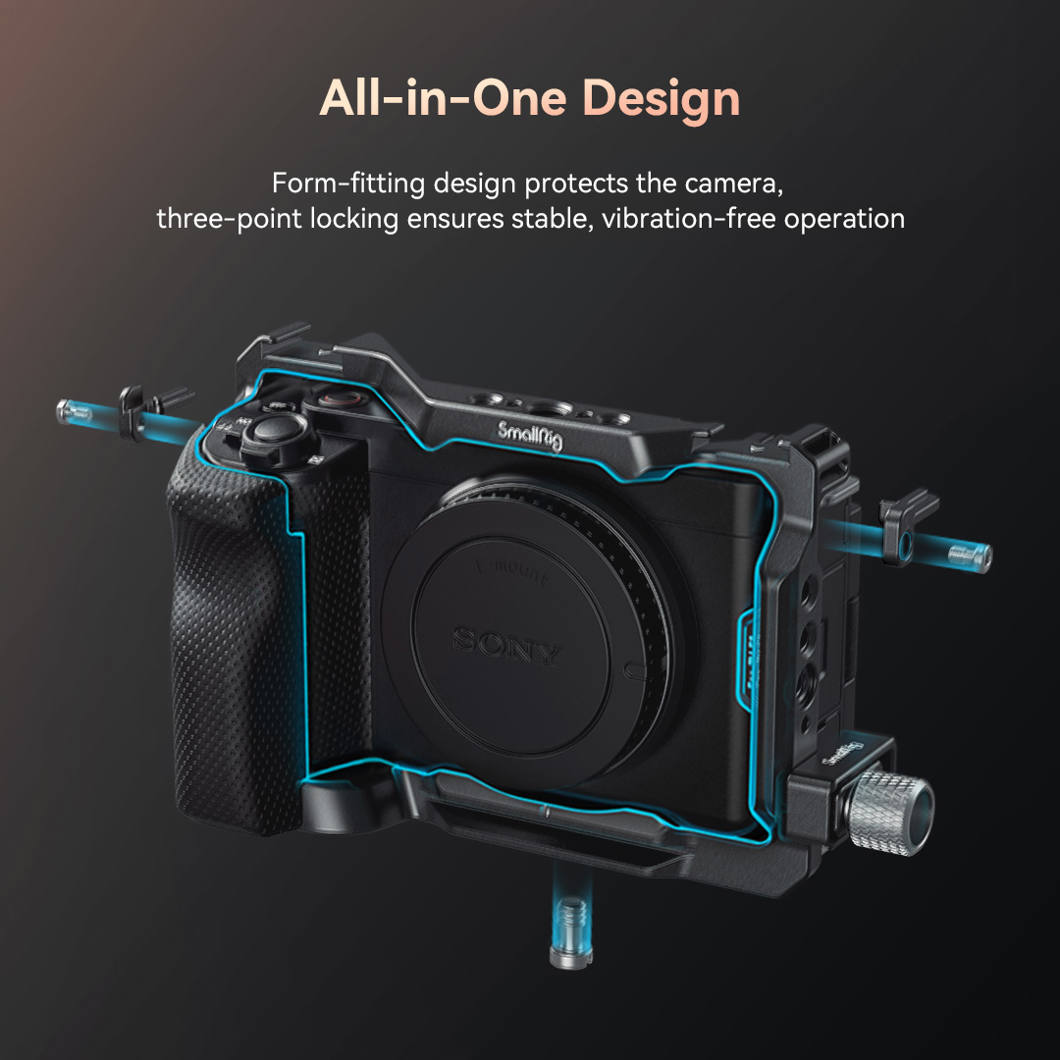 SMALLRIG ZV-E10 Cage with Silicone Handle and Built-in Threaded Holes, Cold  Shoe and Quick Release Plate for Sony ZV-E10-3538