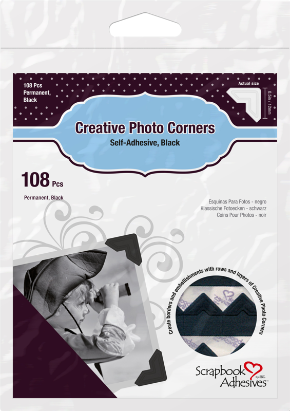 3L Photo corners Black 108pcs