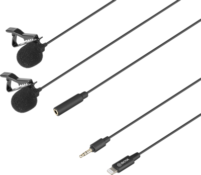 BY-M2D / Dual-Mic Lavalier Microphone / for iOS devices 