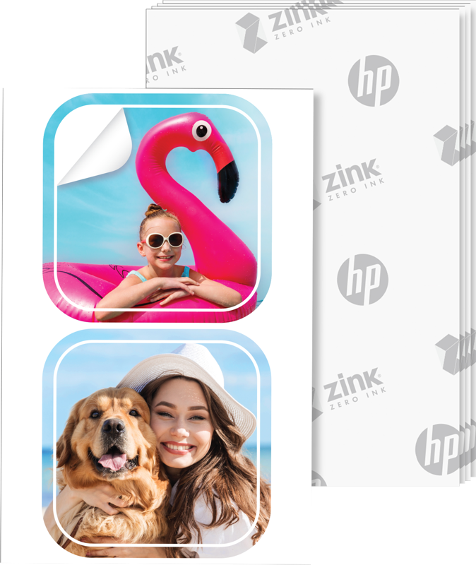 Zink 60 PK Photo Paper and Frames Bundle - Sticker Paper for HP