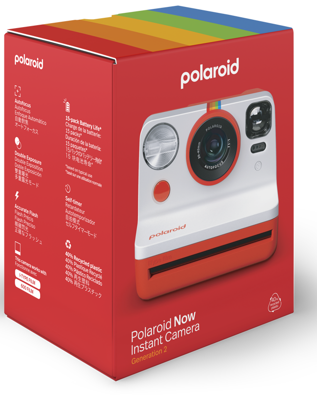 Polaroid Now i-Type Instant Film Camera (Red) + Polaroid Color Film Bundle