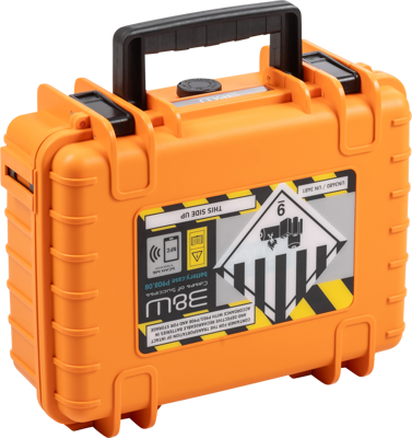 BW Outdoor Battery.case P908.08. Transport & storage of defective lithium batteries, orange 