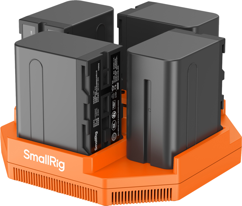 SmallRig  4834 NP-F970 4-Channel Camera Battery Charger & 4-Battery Kit - Incarcator cu patru canale pt seria de acumulatori  NP-F970 , NP-F550 plus 4 baterii incluse   NP-F970 , NP-F550, np-f550, f550, f750, f970 [15]