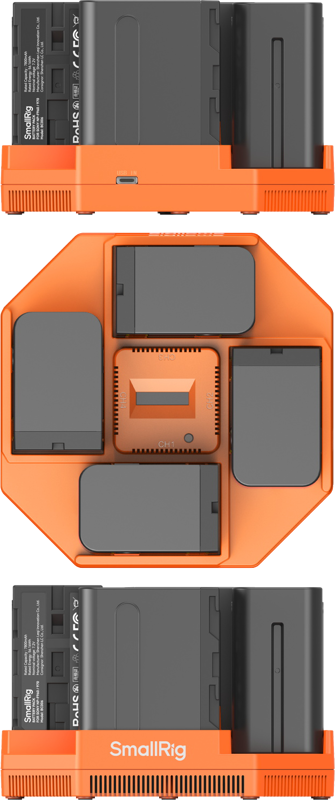 SmallRig  4834 NP-F970 4-Channel Camera Battery Charger & 4-Battery Kit - Incarcator cu patru canale pt seria de acumulatori  NP-F970 , NP-F550 plus 4 baterii incluse   NP-F970 , NP-F550, np-f550, f550, f750, f970 [16]