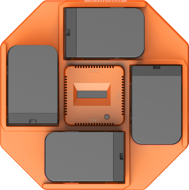 SmallRig  4834 NP-F970 4-Channel Camera Battery Charger & 4-Battery Kit - Incarcator cu patru canale pt seria de acumulatori  NP-F970 , NP-F550 plus 4 baterii incluse   NP-F970 , NP-F550, np-f550, f550, f750, f970 [18]