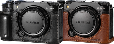 4879 Camera Leather Half Case Kit for FUJIFILM X-M5 Black 