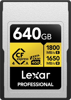 CFexpress 4.0 Pro Gold, VPG400, R1800/W1650 (Type A) 640GB 