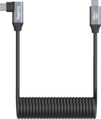 4792 USB-C Straight to USB-C Angled Coiled Data Cable  