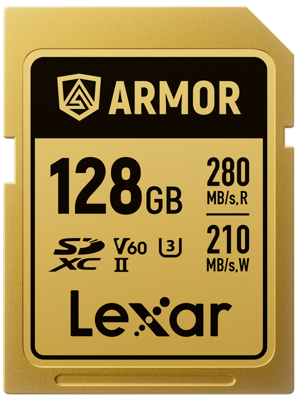 SDXC ARMOR Gold UHS-II U3, Stainless Steel, IP68 R280/W210 (V60) 128GB 