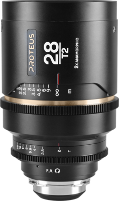 Proteus 2X Anamorphic 28mm T2 - Amber - Arri PL/Canon EF 