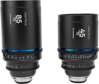 Proteus 2X Anamorphic 2-Lens Bundle Set B (45mm, 85mm) - Blue - Arri PL/Canon EF  