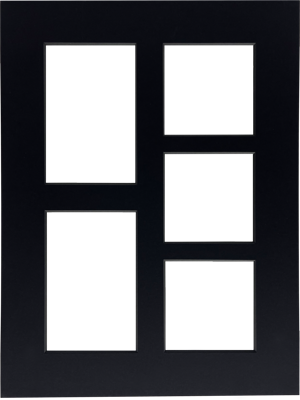 Passepartout Black w. black core 30x40 Collage 5 images