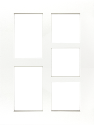 Passepartout White w. white core 30x40 Collage 5 images