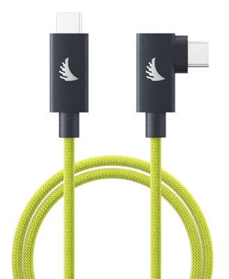 Cable I USB-C 4.0 I Solid Flex Cable Right-Angle I Lime I 1 m
