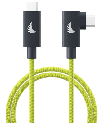 Cable I USB-C 4.0 I Solid Flex Cable Right-Angle I Lime I 32 cm