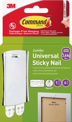 Command Jumbo 1 Hook + 4 strips Large