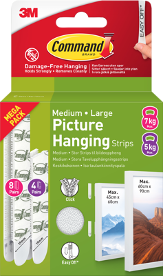 Command Strips V-Pack White  4 Sets M + 8 Sets
