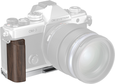 5563 L-Shaped Mount Plate with Wooden Handle for OM SYSTEM OM-3
