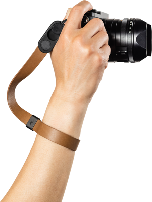 Cuff Leather Camera Strap Wrist Tan