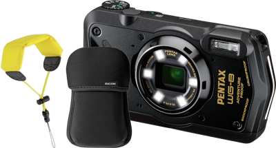 Pentax WG-8 BLACK with floating strap and neoprene case FOC