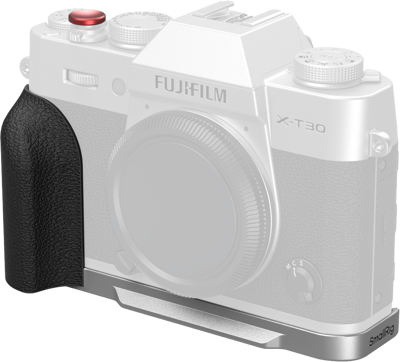 5664 L-Shaped Mount Plate with Silicone Handle for FUJIFILM X-T30 / T30 II / T30 III Silver