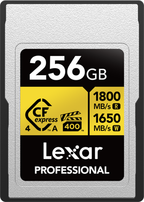 CFexpress 4.0 Pro Gold, VPG400/IP68, R1800/W1650 (Type A) 256GB