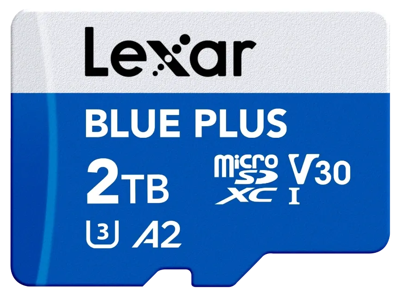 microSDHC Blue Plus UHS-I with SD adapter, up to 170MB/s read  C10/A2/U3 (V30) 2TB
