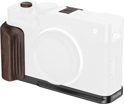 6237 L-Shaped Mount Plate with Wooden Handle for FUJIFILM X-E5 (Ebony, Black)