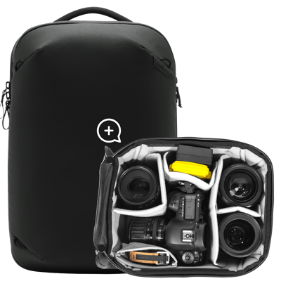 Travel Backpack 20L w/ Camera Cube (S-Medium) I Black