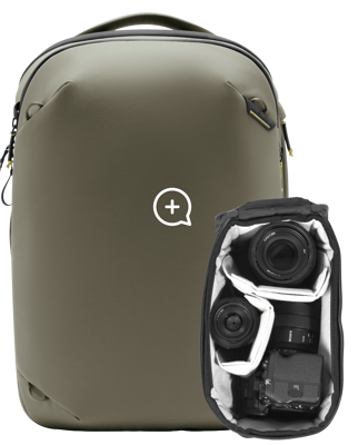 Travel Backpack 20L w/ Camera Cube (Small) I Stone