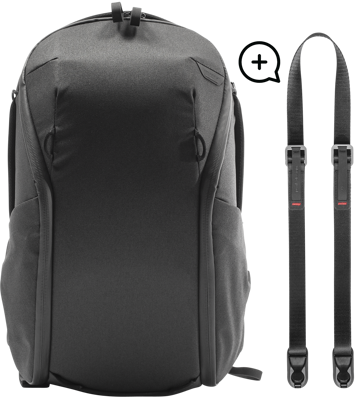 Everyday Backpack 15L Zip v2 I Black+ Free Leash I Black