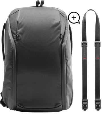 Everyday Backpack 20L Zip v2 I Black + Free Leash I Black