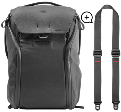 Everyday Backpack 20L v2 I Black + Free Slide Lite Strap I Black