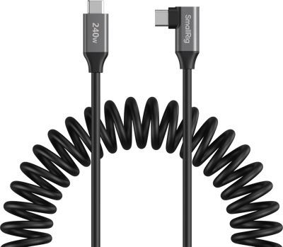 5730 USB-C Data Cable Coiled (Straight to Angled)