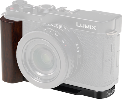 5942 L-Shaped Mount Plate with Wooden Handle for Panasonic LUMIX L10 Black