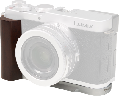 5943 L-Shaped Mount Plate with Wooden Handle for Panasonic LUMIX L10 Silver