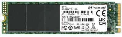 M.2 PCIe SSD 112S, M.2 2280,PCIe Gen3x4, M-Key, 3D TLC, DRAM-less I 1TB