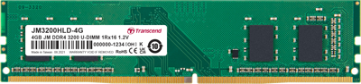 JetRAM DDR4-3200 U-DIMM CL22 (1Rx16) 4GB