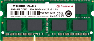 JetRAM DDR3-1600 SO-DIMM CL11 (2Rx8) 4GB