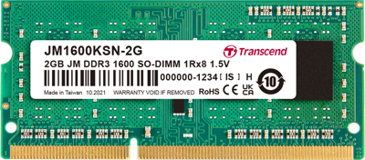 JetRAM DDR3-1600 SO-DIMM CL11 (1Rx8) 2GB