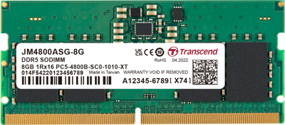 JetRAM DDR5-4800 SO-DIMM CL40 (1Rx16) 8GB