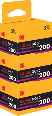 Eastman Kodak Gold 200 135-36 exp 3-pack Vertical