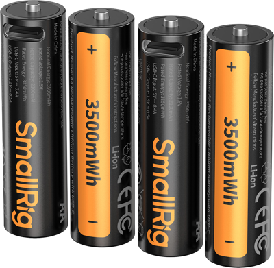 5768 Rechargeable Lithium Battery AA (2100mAh) with USB-C (4pcs)